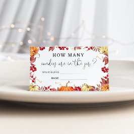 水彩秋カボチャ缶詰の数 エンクロージャーカード