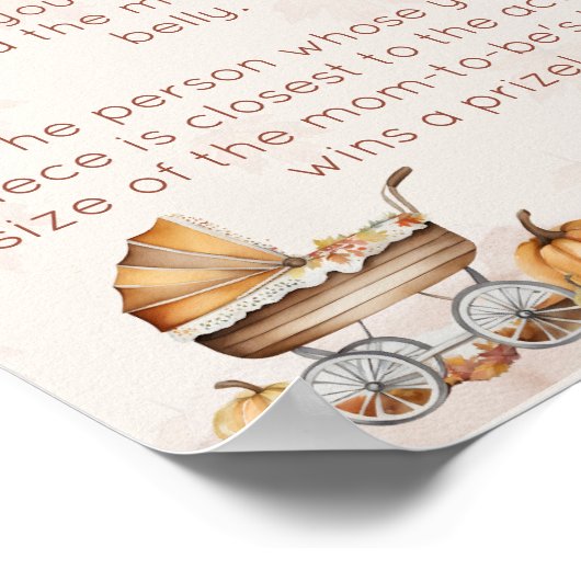 水彩秋カボチャ赤ちゃんシャワーゲームポスター ポスター (角)