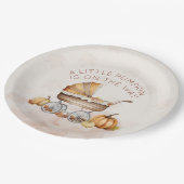 水彩秋カボチャ赤ちゃんシャワー ペーパープレート (アングル)