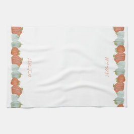 水彩秋カボチャ「こんにちは秋」 キッチンタオル