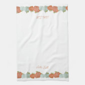 水彩秋カボチャ「こんにちは秋」 キッチンタオル (縦)