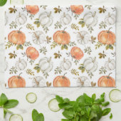 水彩秋カボチャ、ファームハウス キッチンタオル (折り畳み)