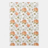 水彩秋カボチャ、ファームハウス キッチンタオル (縦)