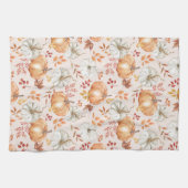 水彩秋カボチャ、ファームハウス キッチンタオル (横)