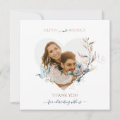 水彩秋グリーンユーカリバラ金ゴールド 招待状 (正面)