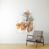 水彩秋ドッグデザイン – オーストラリアの羊飼い タペストリー (インサイチュ)