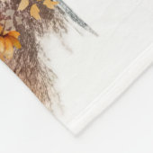 水彩秋ドッグデザイン – オーストラリアの羊飼い フリースブランケット (角)