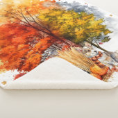 水彩秋ドッグデザイン – コルギ シェルパブランケット (3/4)