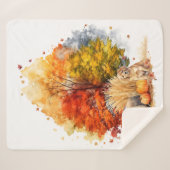 水彩秋ドッグデザイン – ゴールデンレトリバー シェルパブランケット (正面(横))