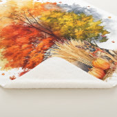 水彩秋ドッグデザイン – ドイツの羊飼い シェルパブランケット (3/4)