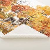 水彩秋ドッグデザイン – ドイツ語ポインタ シェルパブランケット (3/4)