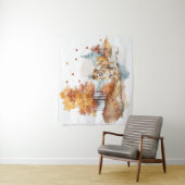 水彩秋ドッグデザイン – 秋田 タペストリー (インサイチュ)