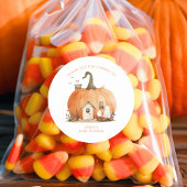 水彩秋ハロウィーンありがとう赤ちゃんシャワー ラウンドシール