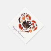 水彩秋ハローウィンパーティかわいいお洒落 スタンダードカクテルナプキン (角)