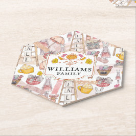 水彩秋ハンド絵を描パーソナライズされた ペーパーコースター