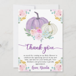 水彩秋パステルカラーパンプキンベビーシャワー サンキューカード