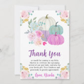 水彩秋パステルカラーパンプキンベビーシャワー サンキューカード (正面)