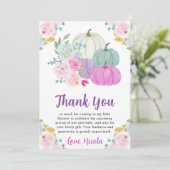水彩秋パステルカラーパンプキンベビーシャワー サンキューカード (スタンド正面)