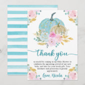 水彩秋パステルカラーパンプキンベビーシャワー サンキューカード (正面/裏面)