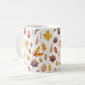 水彩秋パターン コーヒーマグカップ (正面左)