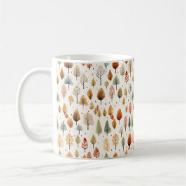 水彩秋パターン コーヒーマグカップ