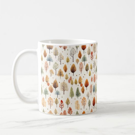 水彩秋パターン コーヒーマグカップ (左)