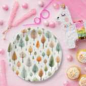 水彩秋パターン ペーパープレート (パーティー)