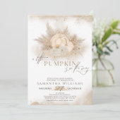 水彩秋パンプキンボホパンパスベビーシャワー 招待状 (スタンド正面)