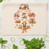 水彩秋ビベス キッチンタオル (折り畳み)