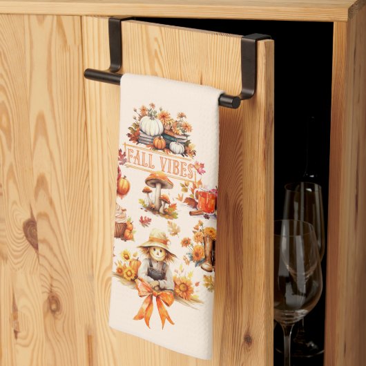 水彩秋ビベス キッチンタオル (三つ折り)