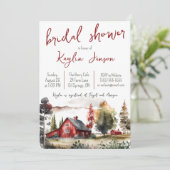 水彩秋ファームランドスケープブライダルシャワー 招待状 (スタンド正面)