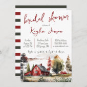 水彩秋ファームランドスケープブライダルシャワー 招待状 (正面/裏面)