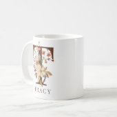 水彩秋フローライニシャルT コーヒーマグカップ (正面左)