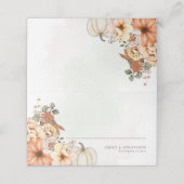 水彩秋フローラカボチャ名年結婚月日 プレイスカード (外部開封)