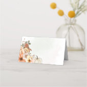 水彩秋フローラカボチャ名年結婚月日 プレイスカード (裏面)