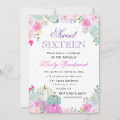 水彩秋フローラカボチャSweet sixteen 招待状 (正面)