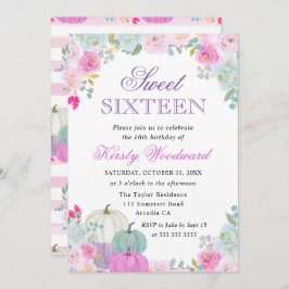 水彩秋フローラカボチャSweet sixteen 招待状