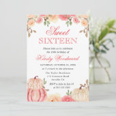 水彩秋フローラカボチャSweet sixteen 招待状 (スタンド正面)