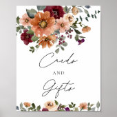水彩秋フローラカードとギフト ポスター (正面)