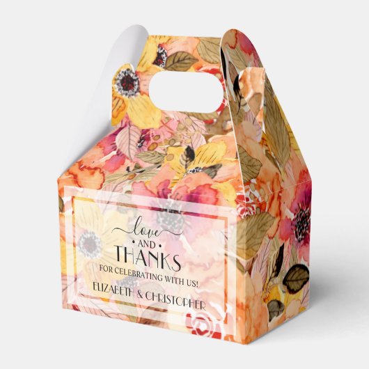 水彩秋フローラコラージュ フェイバーボックス (正面サイド)