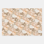 水彩秋フローラコラージュ ラッピングペーパーシート (正面)