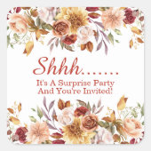 水彩秋フローラサプライズパーティー スクエアシール (正面)