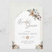水彩秋フローラブライダルシャワー招待 招待状 (正面/裏面)