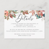 水彩秋フローラブルーベ結婚リー詳細 エンクロージャーカード (正面)