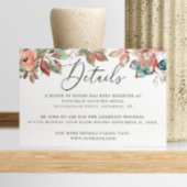 水彩秋フローラブルーベ結婚リー詳細 エンクロージャーカード