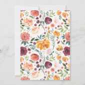 水彩秋フローラブーケベビーシャワー 招待状 (裏面)