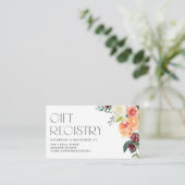水彩秋フローラベビーシャワーレジストリ エンクロージャーカード (スタンド正面)