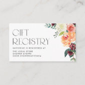 水彩秋フローラベビーシャワーレジストリ エンクロージャーカード (正面)