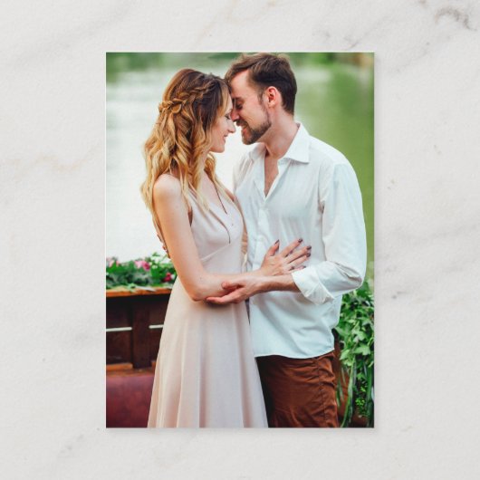 水彩秋フローラ写真結婚のQR RSVP エンクロージャーカード (裏面)