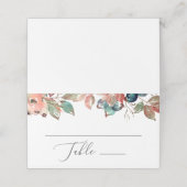 水彩秋フローラ庭園の結婚式。ブルーベリー プレイスカード (外部開封)